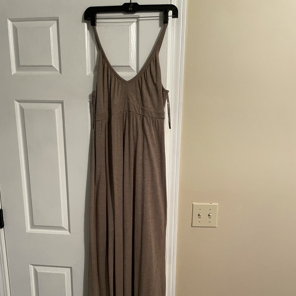 Olive Spaghetti strap maxi dress